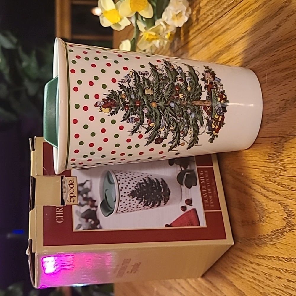 Spode NIB Christmas Travel Mug 8 oz.